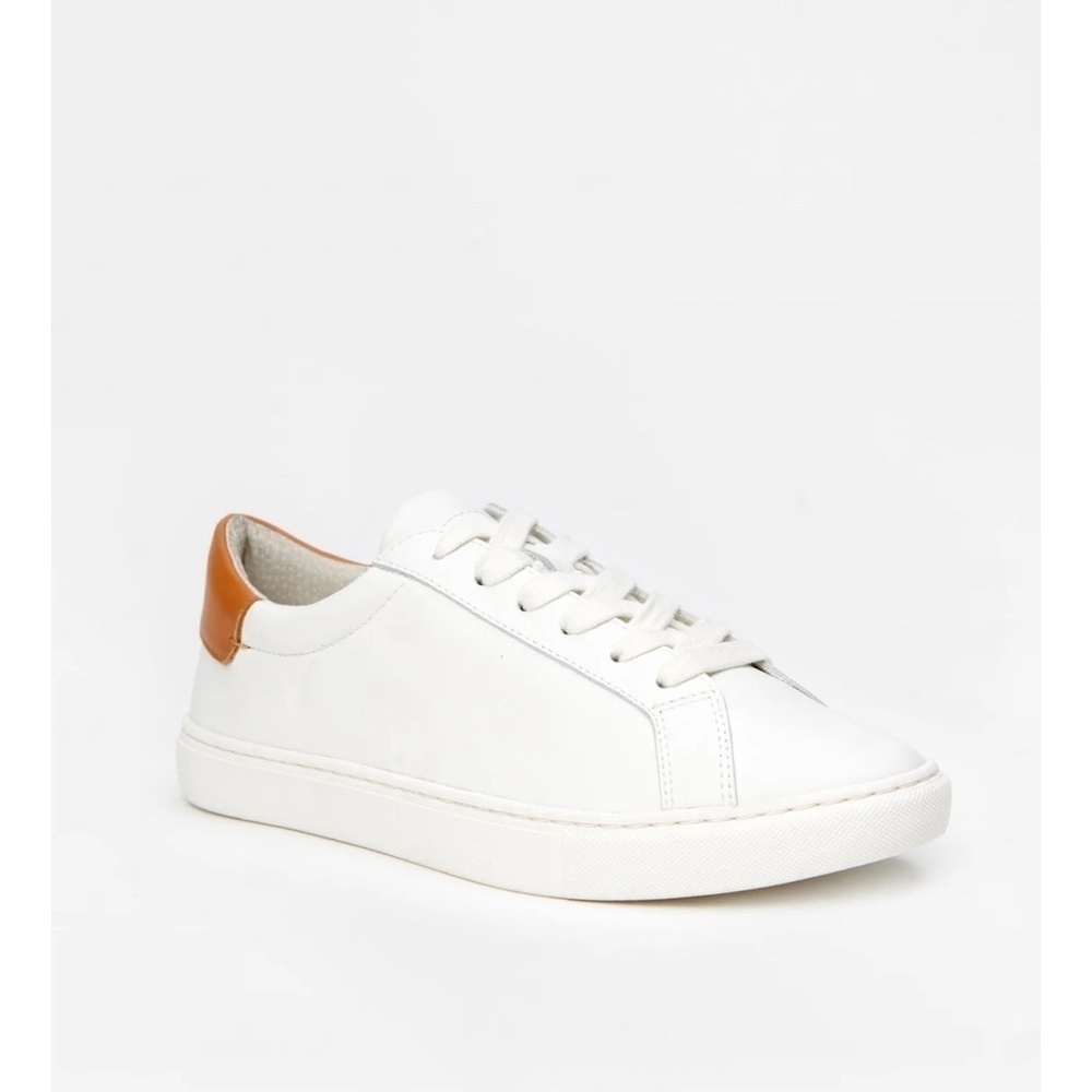 J. MCLAUGHLIN Angelique Leather White Sneakers Sz 8.5